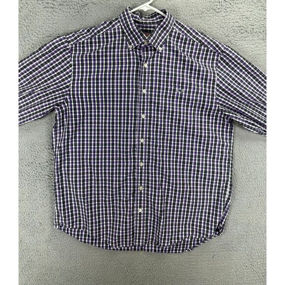 Vineyard Vines Shirt Adult Large Multi Plaid Tucker Whale Logo Button Down Mens